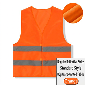 Gilet de sécurité réfléchissant orange léger 80g, style standard, haute visibilité, pour les travailleurs routiers, approvisionnement en gros - Product Image 1