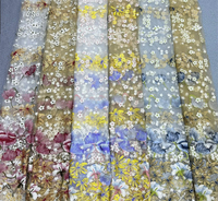 Tissu en dentelle brodée à motif floral secret en plaid Dobby biologique, idéal pour les robes de mariée et les vêtements – Grande Vente