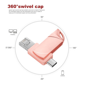 Unidad Flash USB Original OTG 3 <span class=keywords><strong>en</strong></span> 1, Pendrive Metálico Giratorio de 128 GB para iPhone Tipo C o PC Móvil, <span class=keywords><strong>Compartir</strong></span> o Transferir Archivos al Instante - Product Image 5