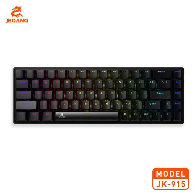 Jeqang Mechanical Gaming Keyboard 87 Keys RGB Backlit Programmable Laptop Compatible Wired USB Type-C