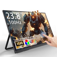 Monitor Portátil LED LCD Táctil de 23.8 Pulgadas, FHD, 120Hz, 5ms de Respuesta, para Juegos Móviles, Transmisión en Vivo, Pantalla Extendida IPS Tipo-C