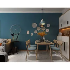 2024 gran oferta en relieve profundo tierno diseño de tela azul película de laminación de PVC para muebles de decoración de pared