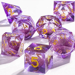 Juego de mesa de poliedro personalizado, mazmorras y dragones, dados Rpg, dados, piedras preciosas de borde afilado, juego de dados Dnd de resina de núcleo líquido colorido - Product Image 5