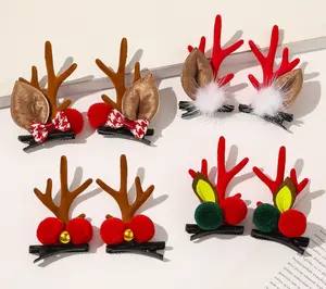 Happy Christmas hair accessories hair grab fairy tale elk small lovely bell hair clip for girls