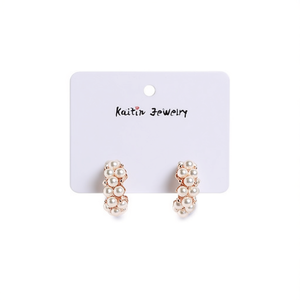 Boucles d'oreilles clous en plaqué or rose Kaitin Jewelry, perles d'imitation blanches, classiques pour femme, usage quotidien, en alliage de zinc avec sertissage griffe - Product Image 1