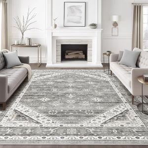 <span class=keywords><strong>Tapis</strong></span> d'intérieur à poils ras, imprimé floral, style bohème, gris clair/multicolore, <span class=keywords><strong>antidérapant</strong></span>, grand format, fabriqué à la machine, en polyester, pour salon - Product Image 2