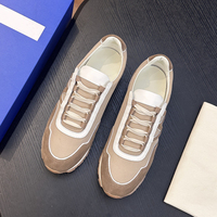 Sneakers décontractées pour hommes en daim et mesh, style rétro, à lacets