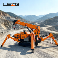 Mini-grue araignée de 3 tonnes à flèche télescopique, grue sur chenilles à double alimentation 360° °   Grue araignée rotative à vendre