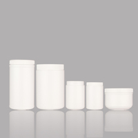 Pot cylindrique givré en PEHD de qualité alimentaire avec bouchon à vis nervuré, 15oz, 16oz, 19oz, 20oz, 24oz