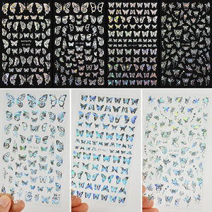 Autocollants pour ongles en forme d'ailes de papillon laser, motifs de papillons colorés, décalcomanies pour la manucure, accessoires pour l'art des ongles - Product Image 3
