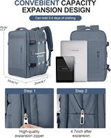 40L Sac à dos unisexe imperméable Weekender Port USB extensible Vol approuvé pour les voyages d'affaires Sac à dos pour ordinateur portable