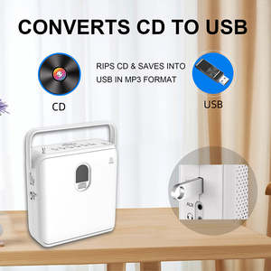 Reproductor de CD Portátil con Bluetooth, Radio FM, Reproductor de MP3 USB, Entrada AUX, Convertidor de CD a USB, Altavoz Estéreo, para el Hogar, Aire Libre y Estudio - Product Image 4