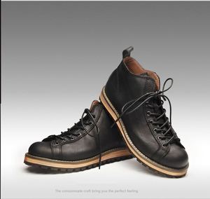 Men's Genuine Leather Work Boots High Top Casual Boots - Product Image 4