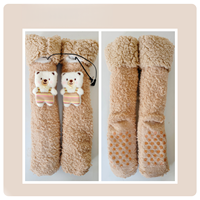 Nouveauté Chaussettes chauffantes avec fourrure d'agneau, contrôle intelligent de la température et compatibilité avec la batterie externe, chauffe-pieds d'hiver indispensable