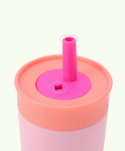 12oz stainless steel cups for kids bpa-free silicone <b>straw</b> spout kids stainless steel drink cups - Product Image 5