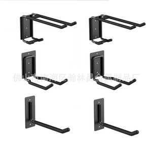 Wall Mounted Metal Pipe Rack Heavy Duty Storage Bracket For Garage Workshop <b>Tools</b> Bicycle <b>Hooks</b> Black - Product Image 1