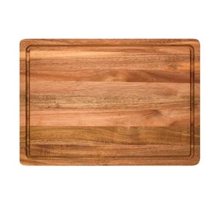 Tabla de Cortar de Madera de Acacia Rectangular, Tabla de Quesos de Madera Maciza Multifuncional para Uso en Exteriores y Camping - Product Image 1