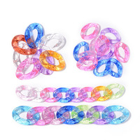 50pcs 25mm taille coloré Transparent acrylique chaîne fermoirs pour bricolage boucle d'oreille pendentif bijoux résultats et composants accessoires