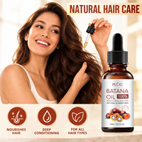 Serum Perawatan Rambut PLOG Natural Unrefined Batana Oil, Kondisioner Mendalam untuk Rambut Lebih Kuat, Berkilau, dan Sehat untuk Semua Jenis Rambut