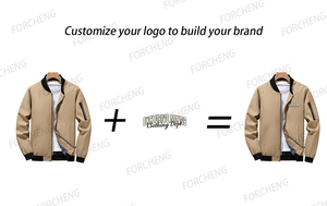 Giacca Bomber da <span class=keywords><strong>Uomo</strong></span> <span class=keywords><strong>Casual</strong></span> a Maniche Lunghe Autunnale Antivento con Logo Personalizzato - Product Image 2
