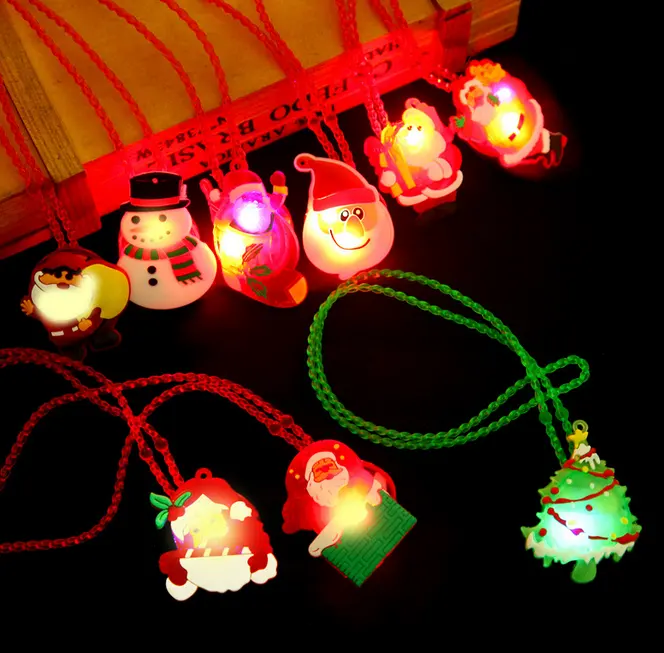 Kreatif Bercahaya Kalung Liontin Halloween LED Anak-anak Kalung Hadiah Natal Grosir