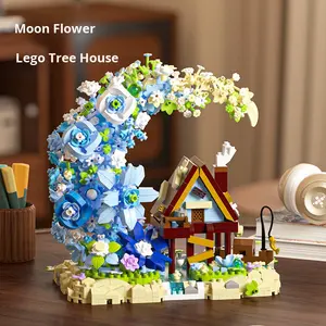 Casa de Juegos Infantil con Diseño de Flor Lunar, Bloques de Construcción de ABS, Juguete de Ensamblaje, Regalo Ideal para Niños - Product Image 1