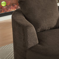 Velours élégant rond 360 °   Fauteuil pivotant d'appoint pour salon, fauteuil paresseux individuel pour appartement, villa, chaise longue 18692