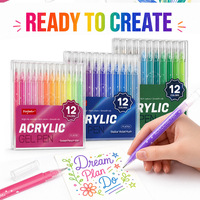 Marqueurs acryliques 12-36 couleurs, pour l'art, le bricolage et la papeterie, cadeau pour enfants, fournitures scolaires, vente en gros de marqueurs