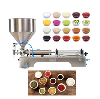 Machine de remplissage semi-automatique horizontale pour crème, lotion, miel, sauce tomate, bouteilles en verre de 200 ml, baril en métal, boissons