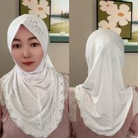 Turban élégant pour femmes musulmanes avec strass, hijab extensible en velours de cristal de haute qualité, doux et confortable pour le quotidien