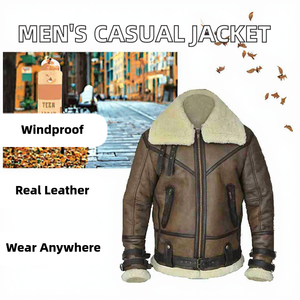 Chaqueta de aviador de cuero genuino para hombre con cuello alto, chaqueta de lona cálida para otoño, estilo motero, fabricante OEM, logotipo frontal - Product Image 2