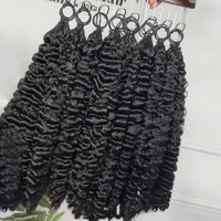 Extensiones de Cabello Humano Ondulado Profundo con Ganchillo, Sin Nudos, Pre-separadas, Rizado Birmano, Cabello a Granel al por Mayor para Trenzas