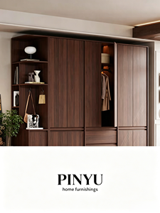 Armoire en bois de chêne et rotin, organisateur de tiroirs pour chambre à coucher, armoire haute, grande capacité - Product Image 6