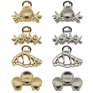 Pinces à cheveux en métal Ocean Element, en forme d'étoile de mer, de coquillage et de conque, pour femmes aux cheveux fins - Product Image 4