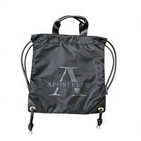 Sac à dos personnalisable en cuir véritable avec accessoires, œillets, cordon de serrage, logo imprimé sur satin et nylon, poche intérieure zippée