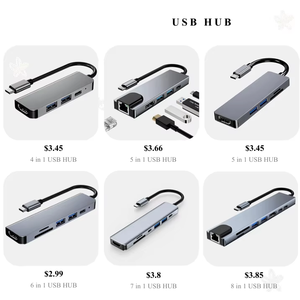 Hub USB haute vitesse 3.0 Type C <span class=keywords><strong>4</strong></span> <span class=keywords><strong>5</strong></span> 6 7 8 <span class=keywords><strong>11</strong></span> ports 3 en 1 double HDTV Type C pour ordinateur - Product Image 2