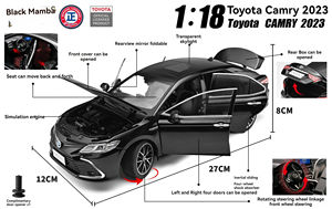 Modelo de Coche de Aleación de Metal Fundido a Presión a Escala 1:18 Oficialmente Autorizado para Camry <span class=keywords><strong>2023</strong></span>, Juguete para Exhibición - Product Image 2