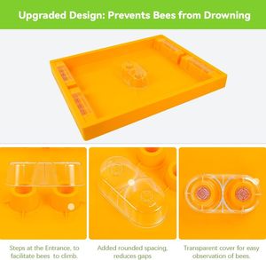 Nouvel équipement d'apiculture : Alimentateur supérieur en plastique Langstroth 10 cadres pour ruche, capacité 1,2 gallon, pour eau et sucre - Product Image 4