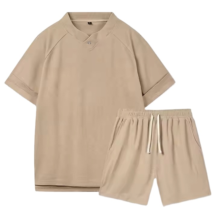 High Quality Casual Shorts and Short Sleeve 2 Piece Set Custom Blank Sports Men's T-shirt Set