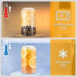 <b>Beer</b> Stein High Borosilicate Glass 12/16oz Classic Summer Customizable Bamboo Lid Coffee & <b>Beer</b> Tumbler - Product Image 2