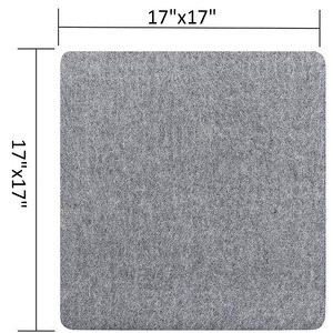 Tapis de repassage 100% laine de Nouvelle-Zélande, 17x17 pouces, 1/2 pouce d'épaisseur, gris, écologique, portable, pour usage domestique - Product Image 1