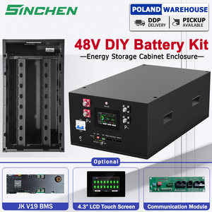 ชุดแบตเตอรี่ Lifepo4 แบบกล่อง DIY 48V พร้อมชั้นวางแบบซ้อนได้ จัดส่งแบบ DDP จากสต็อก EU พร้อมระบบจัดการแบตเตอรี่ JK V19 BMS สำหรับสร้างระบบไฟฟ้าภายในบ้าน - Product Image 1