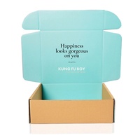 Boîtes d'emballage en carton ondulé personnalisées en gros, cartons à fentes standard, boîtes d'expédition imprimées pour petites entreprises de vêtements et de sous-vêtements