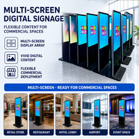 Écran d'affichage numérique tactile sur pied de 55 pouces, écran LCD publicitaire avec CMS intégré, luminosité 500 cd/m², garantie 1 an