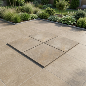 Hazel <b>Stone</b> Beige Granite Look 20mm Thick Porcelain Outdoor Tiles Heavy Duty R11 Matt Mall Parking <b>Paving</b> Slabs - Product Image 2