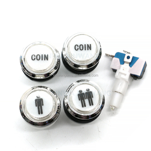 Chrome màu khẩn cấp đẩy nút với LED 12V <span class=keywords><strong>Microswitch</strong></span> cho đồng xu Pusher & <span class=keywords><strong>Arcade</strong></span> JAMMA trò chơi máy - Product Image 4