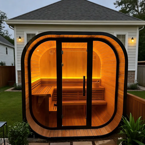 Sauna traditionnel à vapeur humide carré pour 4 personnes, en bois, pour la maison et le jardin - Product Image 3