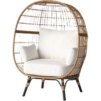 Fauteuil paresseux mobile en rotin style nordique, canapé nid d'oiseau, mobilier de loisirs pour resort, cour et balcon, petite table en HDPE