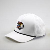 Casquette de sport à 5 panneaux à séchage rapide, perforations découpées au laser, visière incurvée, logo imprimé, pour fabricant de marque privée