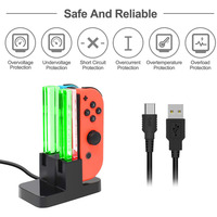 Pour Nintendo pour support de charge Switch avec indicateur LED 4 Joycons contrôleur chargeur Station accessoires de jeu pour NS